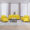 vidaXL 4-tlg. Sofagarnitur mit Kissen Hellgelb Stoff