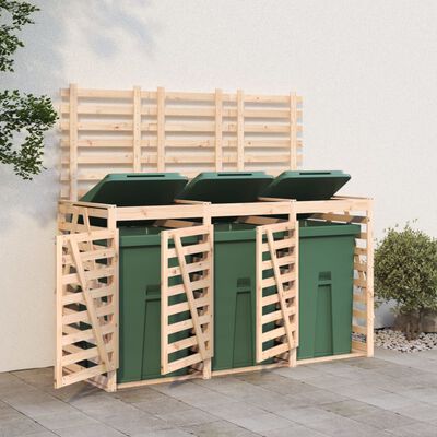 vidaXL Mülltonnenbox für 3 Tonnen Massivholz Kiefer