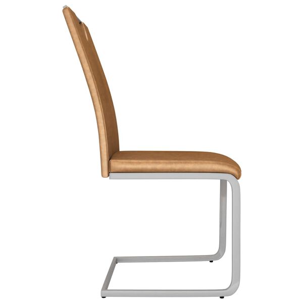 vidaXL Esszimmerst&uuml;hle 2 Stk. Braun Kunstleder