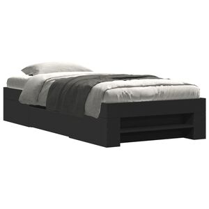 vidaXL Bettgestell Schwarz 90x190 cm Holzwerkstoff