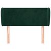 vidaXL Kopfteil mit Ohren Dunkelgr&uuml;n 93x23x78/88 cm Samt