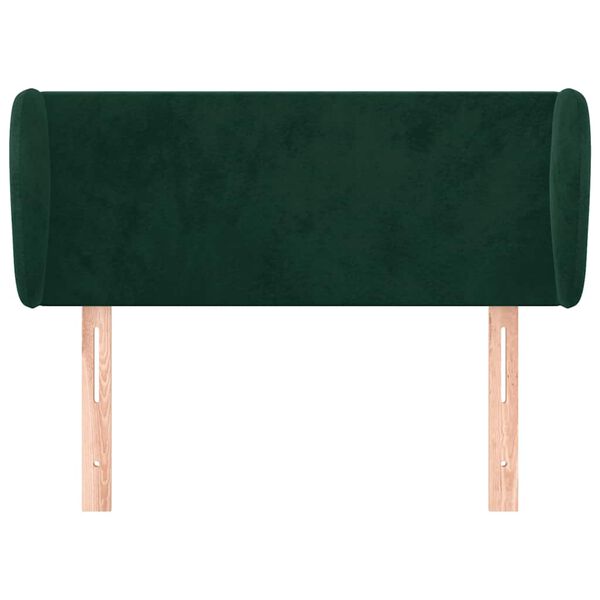vidaXL Kopfteil mit Ohren Dunkelgr&uuml;n 93x23x78/88 cm Samt