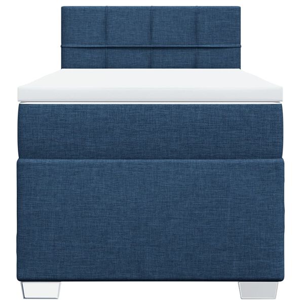 vidaXL Boxspringbett mit Matratze Blau 90x200 cm Stoff