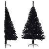 vidaXL Künstlicher Halb-Weihnachtsbaum mit Ständer Schwarz 150 cm PVC