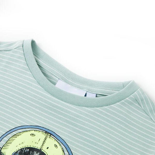 Kinder-T-Shirt mit Streifen Helles Minzgr&uuml;n 104