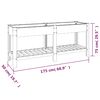 vidaXL Garten-Hochbeet mit Ablage Grau 175x50x75 cm WPC