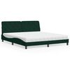 vidaXL Bett mit Matratze Dunkelgr&uuml;n 180x200 cm Samt