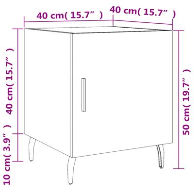 vidaXL Nachttisch Grau Sonoma 40x40x50 cm Holzwerkstoff