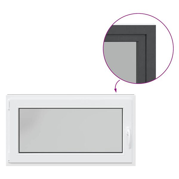 vidaXL Kellerfenster "RISOR" 110x50 cm Drehkipp DIN Links Anthrazit