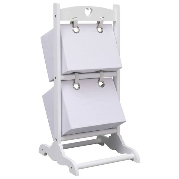 vidaXL 2-stufiges Korbregal Wei&szlig; 35 x 35 x 72 cm Holz