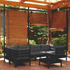vidaXL 7-tlg. Garten-Lounge-Set mit Kissen Schwarz Kiefernholz