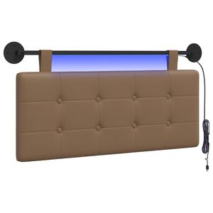 vidaXL H&auml;ngendes Kopfteil Mit LED Licht Cappuccino Kunstleder