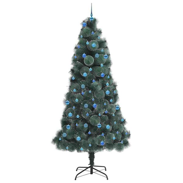 vidaXL K&uuml;nstlicher vorbeleuchteter Weihnachtsbaum mit Kugelset 240 cm