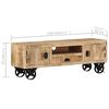 vidaXL TV-Schrank mit R&auml;dern 110x30x37 cm Massivholz Mango