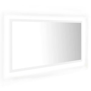 vidaXL LED-Badspiegel Wei&szlig; 90x8,5x37 cm Acryl