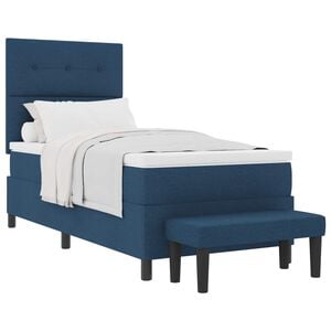 vidaXL Boxspringbett mit Kopfteil Blau 80 x 200 cm Stoff