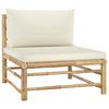 vidaXL 7-tlg. Garten-Lounge-Set mit Cremewei&szlig;en Kissen Bambus