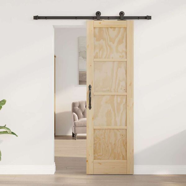 vidaXL Schiebet&uuml;r ORKDAL Braun 61 x 198,5 cm Massives Kiefernholz