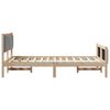 vidaXL Bettgestell Braun und hellgrau 120 x 200 cm Massivholz Kiefer