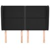 vidaXL Kopfteil mit Ohren Schwarz 147x23x118/128 cm Kunstleder