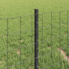 vidaXL Zaun mit Pfosten Grau 0,4 x 25 m Stahl und PVC