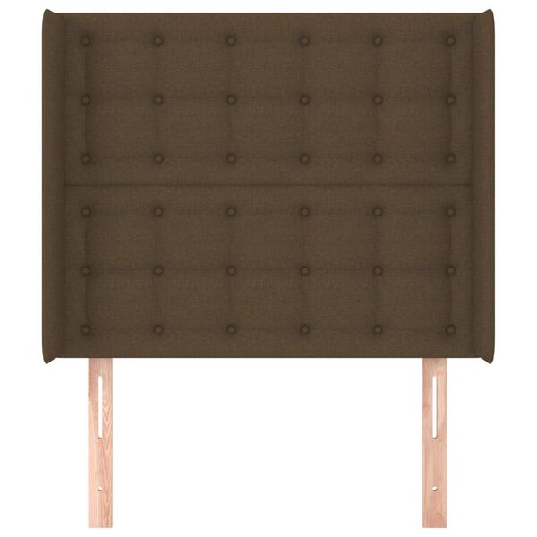 vidaXL Kopfteil mit Ohren Dunkelbraun 93x16x118/128 cm Stoff