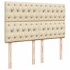 vidaXL Ottoman-Bett mit Matratze Creme 140x200 cm Stoff