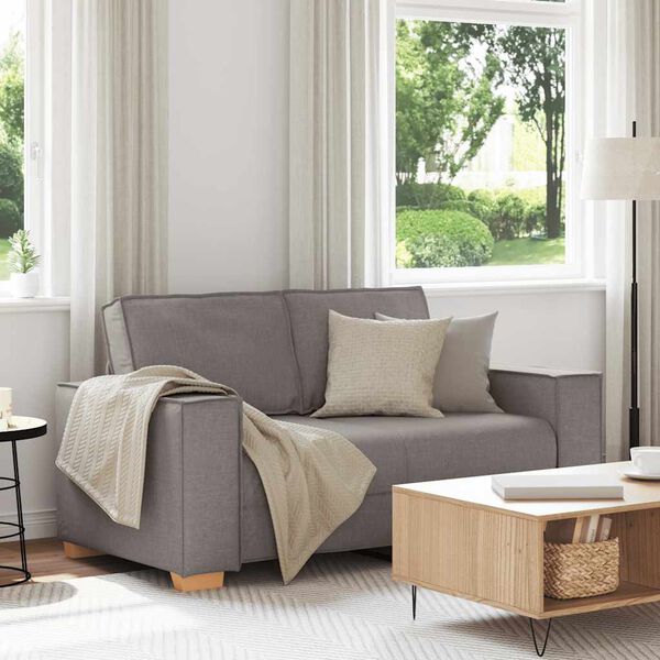 vidaXL 2-Sitzer Sofa Taupe 160x78x84 cm Stoff