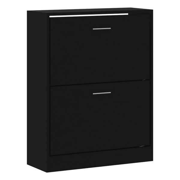 vidaXL Schuhschrank Schwarz 63x24x81 cm Holzwerkstoff