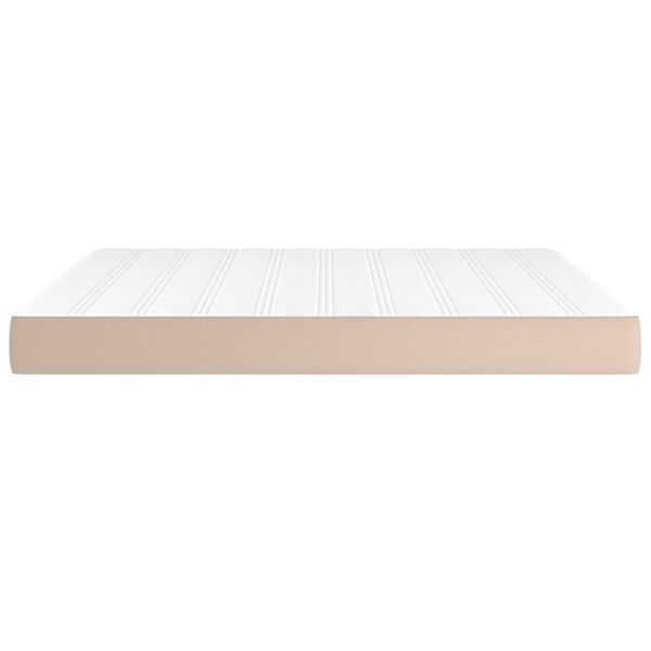vidaXL Taschenfederkernmatratze Cappuccino 160x200x20 cm Kunstleder