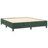 vidaXL Boxspringbett mit Matratze Dunkelgr&uuml;n 200x200 cm Samt
