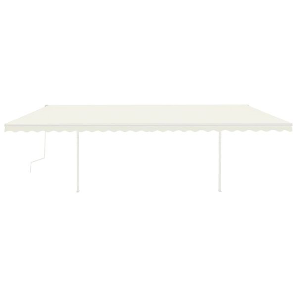 vidaXL Markise Manuell Einziehbar mit LED 6x3,5 m Creme