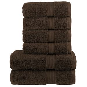 vidaXL 6 tlg. Premium-Handtuch-Set SOLUND Braun 600 g/m&sup2;