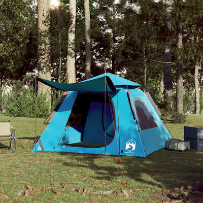 vidaXL Kuppel-Campingzelt 4 Personen Blau Quick Release