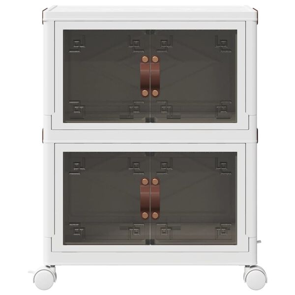 vidaXL Aufbewahrungsbox mit R&auml;dern Stapelbar 2-st&ouml;ckig 28 L