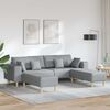 vidaXL Sofa mit Kissen 3 pcs Hellgrau Stoff
