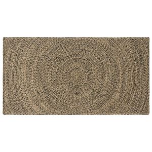 vidaXL Bereichsteppich Nat&uuml;rlich und Schwarz 100 x 200 cm Jute