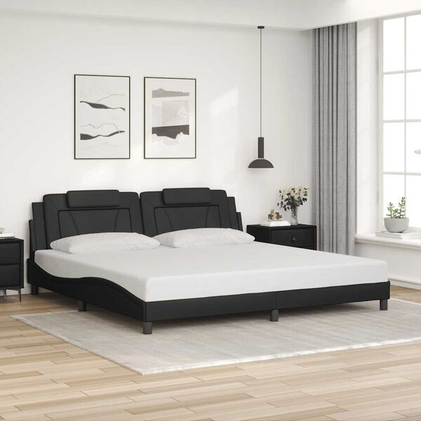 vidaXL Bettgestell "Viana" ohne Matratze Schwarz 200x200 cm Kunstleder