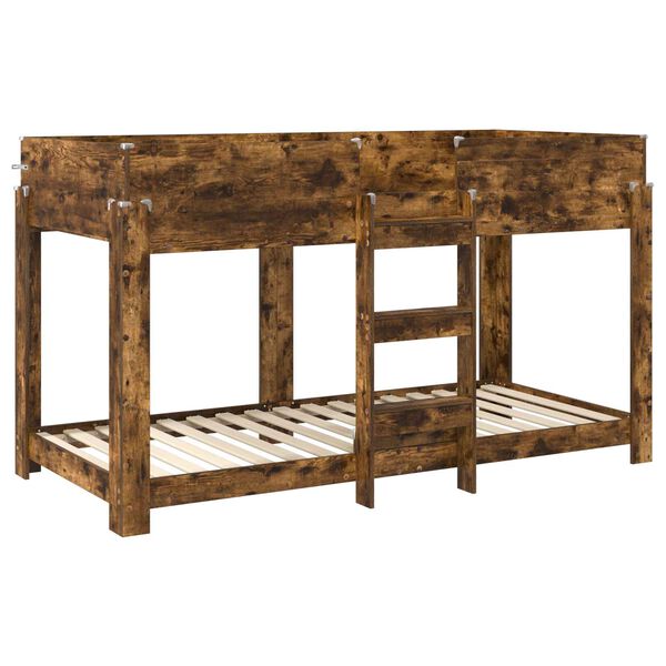 vidaXL Etagenbett f&uuml;r Kinder Ger&auml;ucherte Eiche 100 x 200 cm
