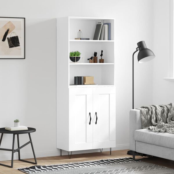 vidaXL Highboard Wei&szlig; 69,5x34x180 cm Holzwerkstoff