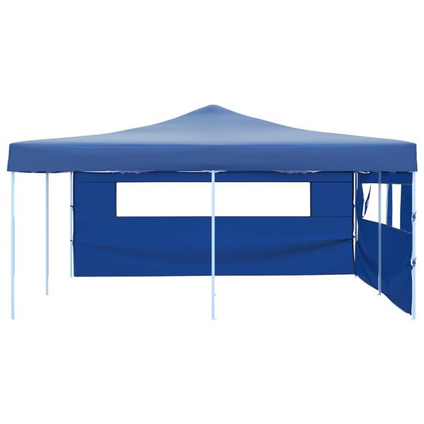 vidaXL Faltpavillon mit 2 Seitenw&auml;nden 5x5 m Blau
