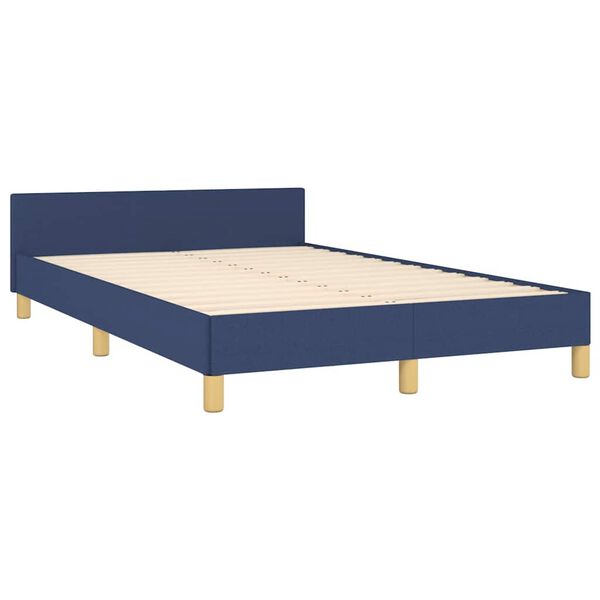 vidaXL Bettgestell mit Kopfteil ohne Matratze Blau 120x200 cm Stoff