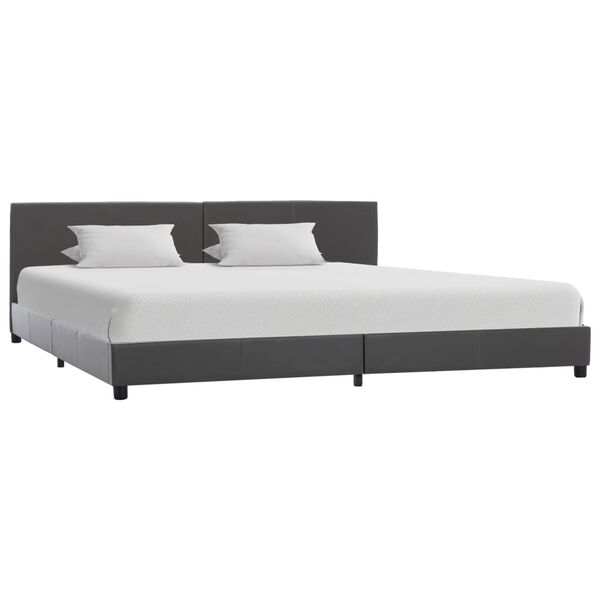 vidaXL Bettgestell Grau Kunstleder 180x200 cm