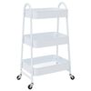 vidaXL Aufbewahrungswagen 3 Etagen Wei&szlig; 42x41,5x77 cm Stahl