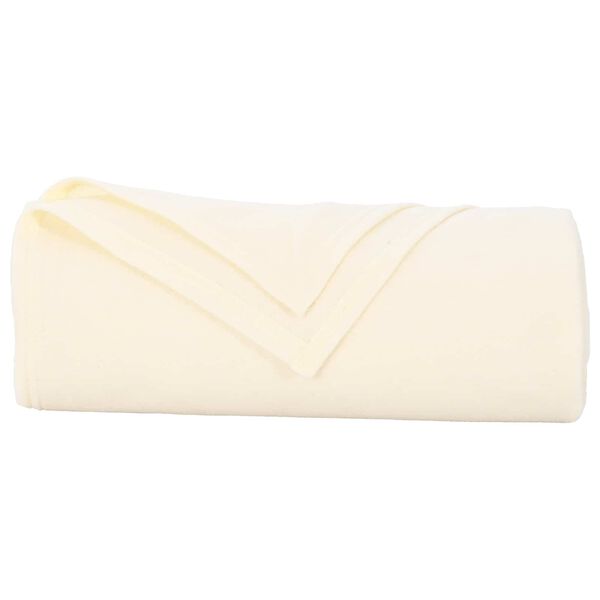 vidaXL &Uuml;berwurfdecke Creme 270 x 240 cm Fleece