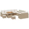 vidaXL Gartensofa-set mit Kissen mit Speicher 13 pcs Beige Poly Rattan
