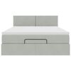 vidaXL Ottoman-Bett mit Matratze & LEDs Hellgrau 140x200 cm Samt