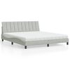 vidaXL Bett mit Matratze "Hanko" Hellgrau 180x200 cm Samt