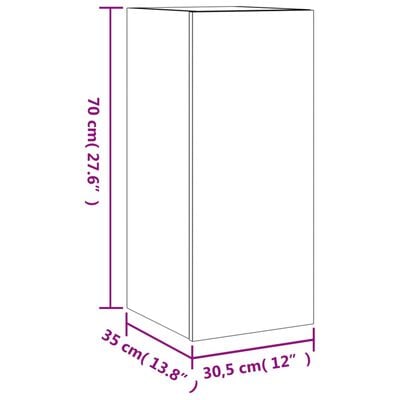 vidaXL TV-Wandschränke mit LED-Leuchten 2Stk. Grau Sonoma 30,5x35x70cm