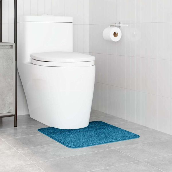 vidaXL Rutschfeste Badematte mit Toilettenausschnitt Blau 50 x 50 cm